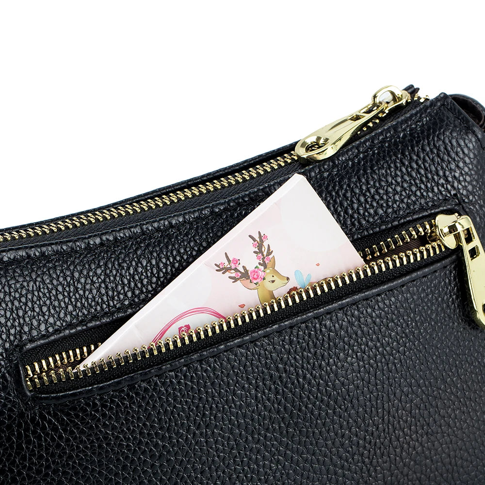 2024 New Fashion Versatile Plaid Head Layer Cowhide Single Shoulder Crossbody Bag Portable Underarm Bag Womens Bag