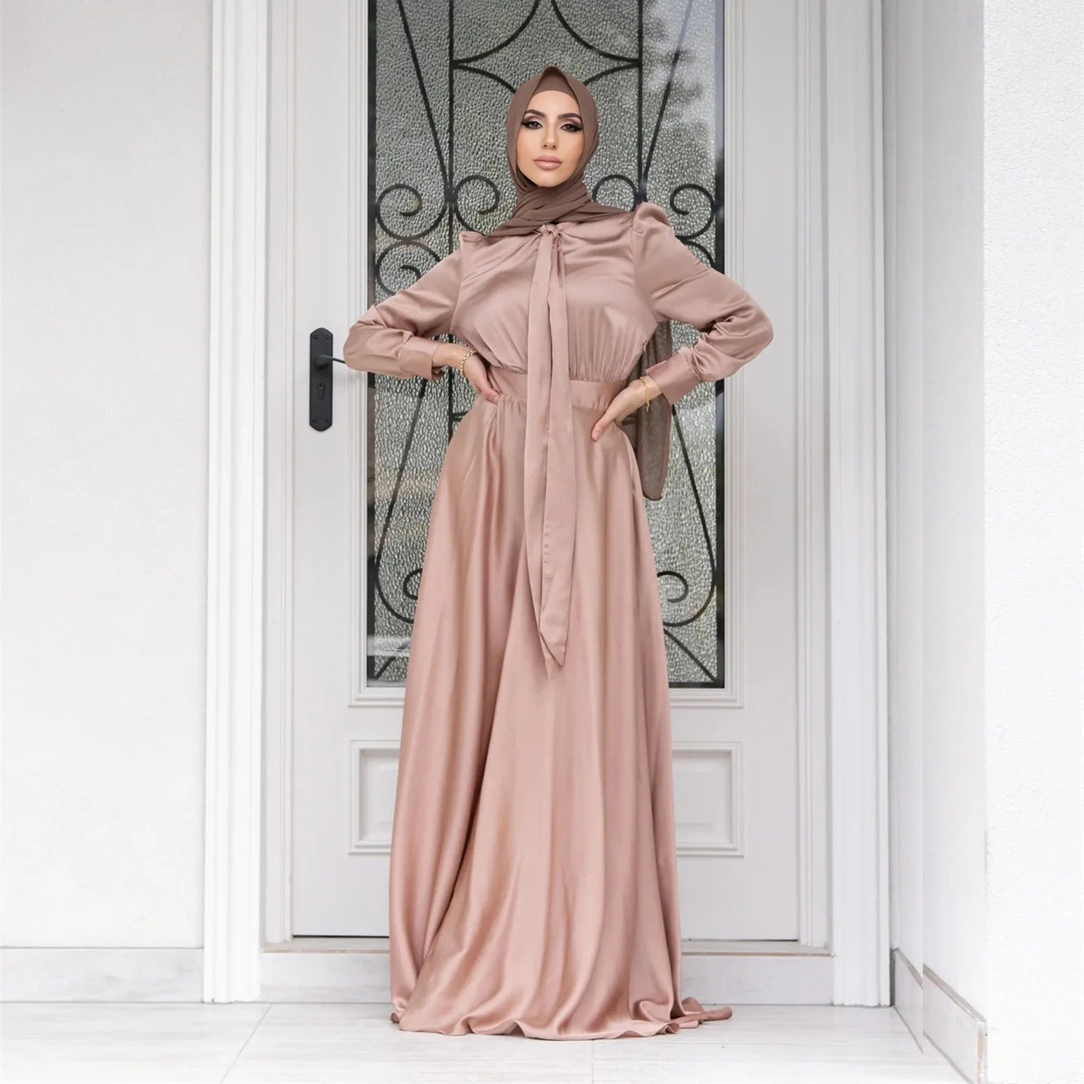 2023 New Eid Loriya 2pcs Modest Dresses Abaya Set for Islamic Clothing Summer Abaya for Muslim Girls Abaya
