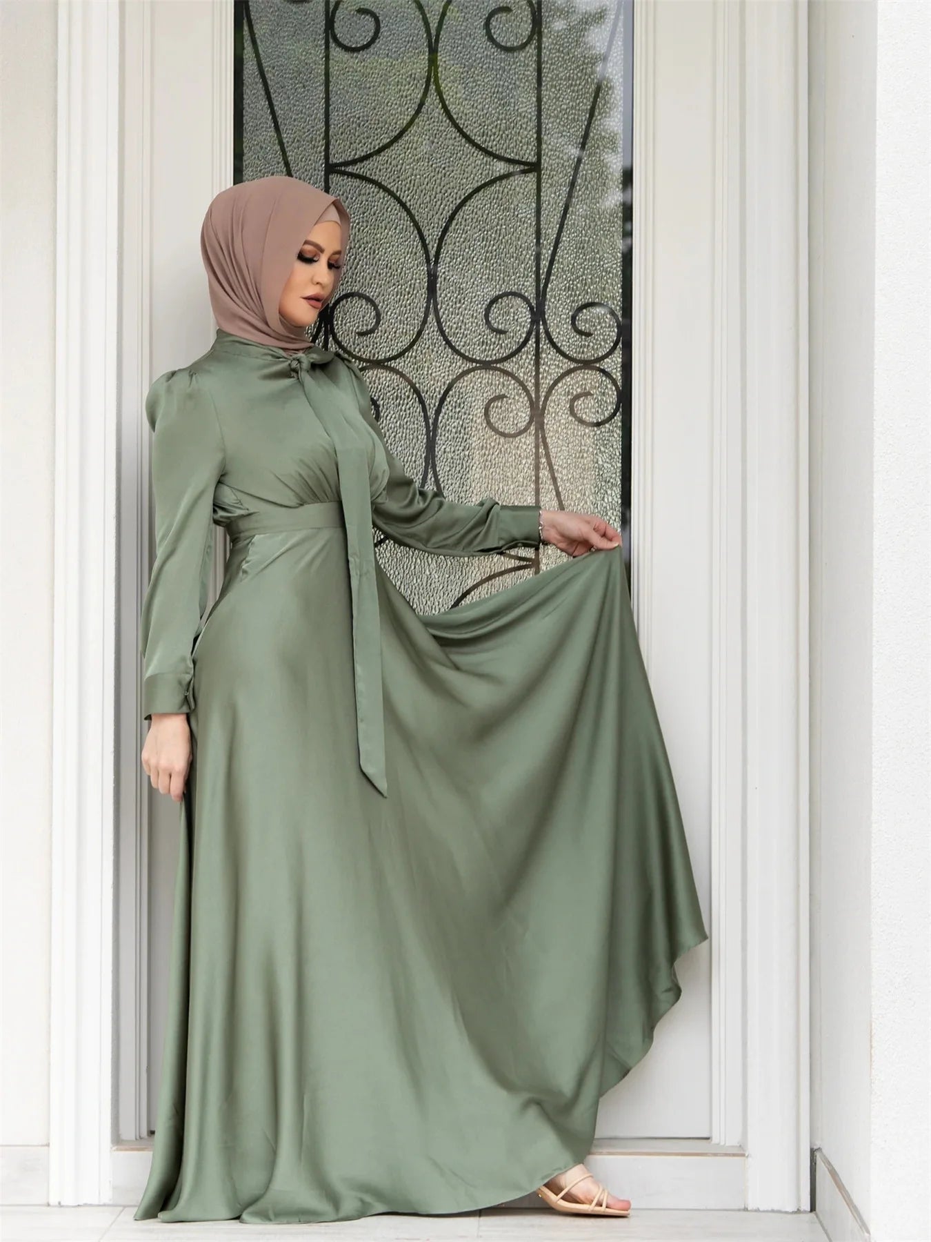 2023 New Eid Loriya 2pcs Modest Dresses Abaya Set for Islamic Clothing Summer Abaya for Muslim Girls Abaya