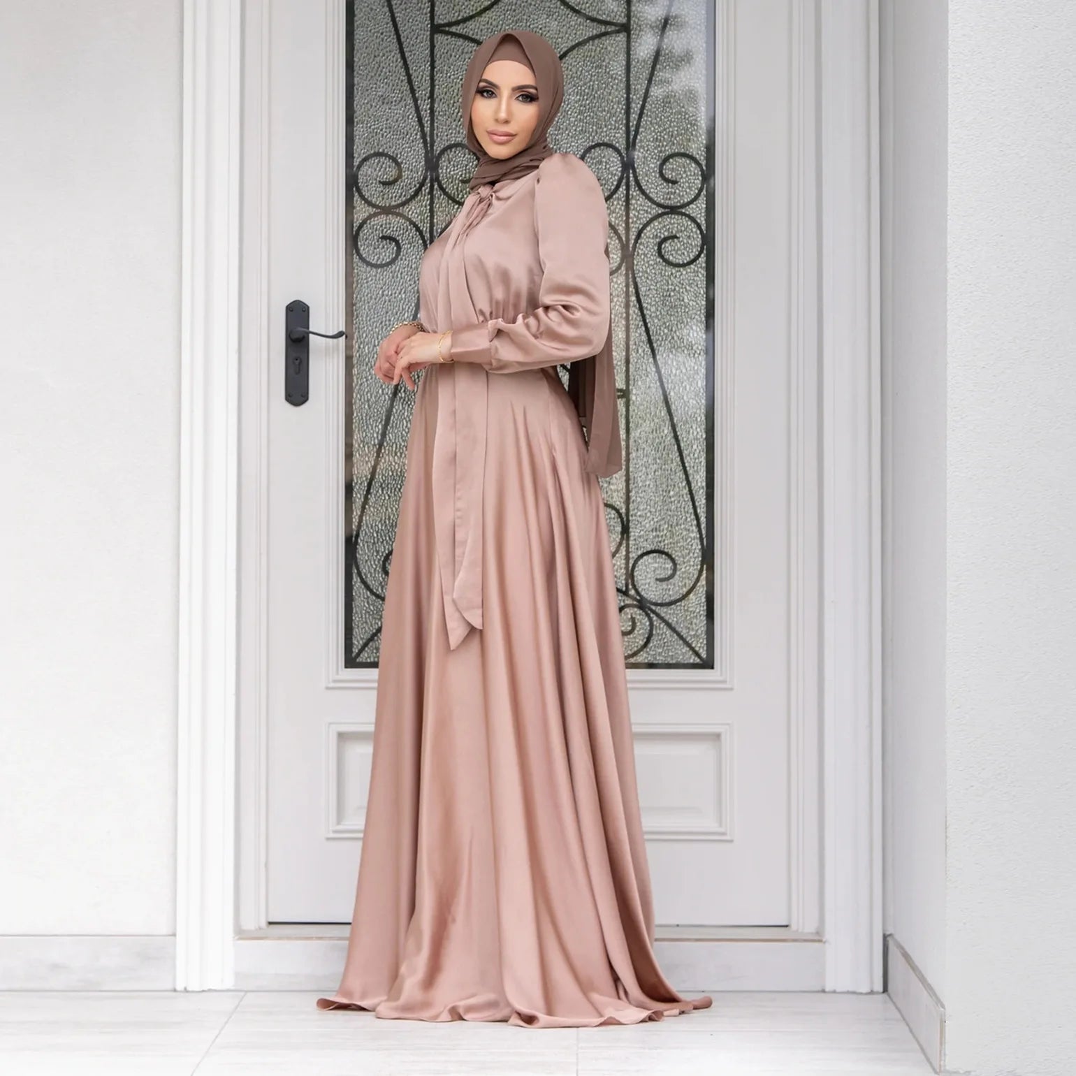 2023 New Eid Loriya 2pcs Modest Dresses Abaya Set for Islamic Clothing Summer Abaya for Muslim Girls Abaya